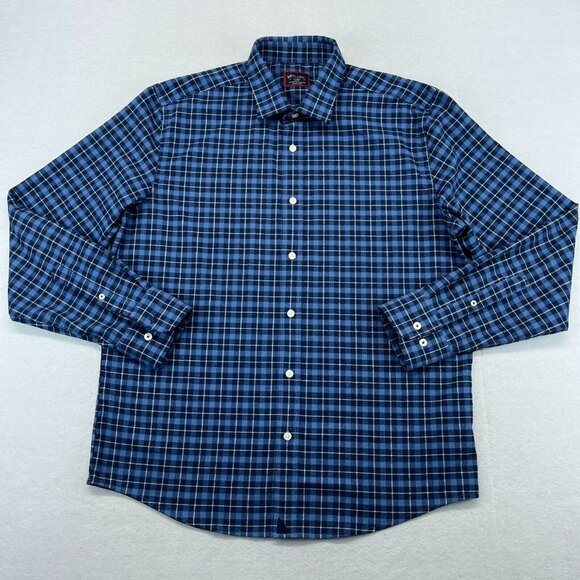 Untuckit Button Up Shirt Large Men's Slim Fit Stretch Long Sleeve Flannel Casual - Picture 1 of 10